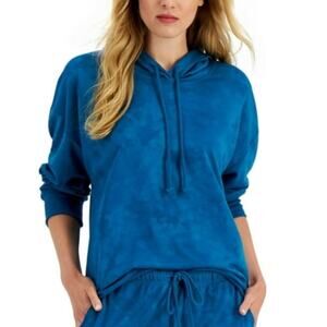 Jenni On Repeat Hooded Pajama Top Celestial Blue Size Large